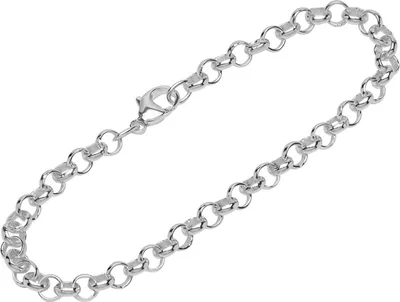 Produktbild von Armband 925 Sterling Silber 19cm Erbskette rund weit Damen design Armbandkette