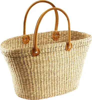 Produktbild von Kobolo torba na zakupy wiklinowa torba plażowa torba z trawy morskiej uchwyty z naturalnej skóry