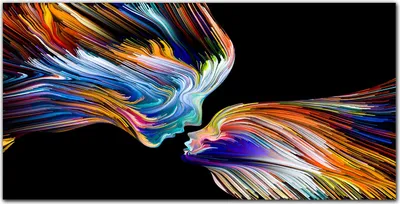 Produktbild von Coloray Bild aus Leinwand 100x50 Leinwand Dekoration - Zeichen Expressionismus