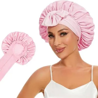Produktbild von Schlafmütze aus satin für lockiges Haar - rosa