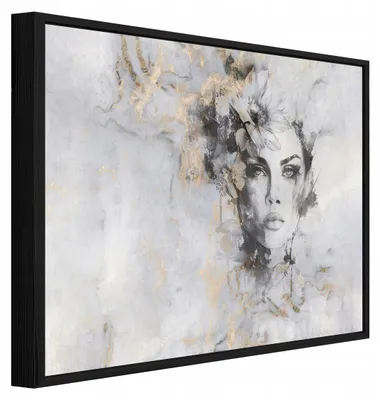 Produktbild von Bilder mit Rahmen Frau Beton Abstrakt - 120x80 cm - Wandbilder Wohnzimmer Schlafzimmer - Leinwand Bilder mit Rahmen Beige - PPR15369O20