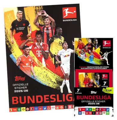 Produktbild von Topps Bundesliga Sammelsticker 2025/2026 - 1 Display (50 Tüten)  + 1 Starter