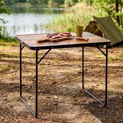 Image de Table de camping pliante en aluminium 80x60x70 cm