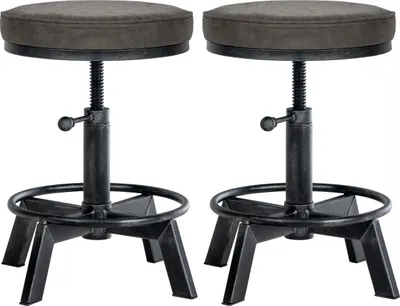 Produktbild von 2er Set Hocker HLO-CP84  antik silber