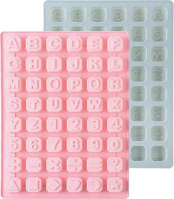 Image de 2 Moules En Silicone Pour Chiffres En Chocolat, Revêtement Antiadhésif, 26 Alphabets Et Chiffres, Pour La Décoration Des Moules En Silicone, Moules à Bonbons, Moules Pour La Cuisson Des Lettres