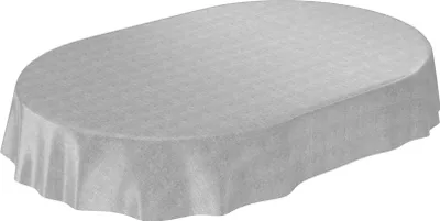 Produktbild von Tischdecke Wachstuch Einfarbig Grau Robust Wasserabweisend Oval Breite 140 cm Länge 180 cm