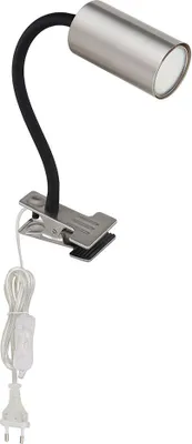 Produktbild von Klemmleuchte, nickel, flexibler Arm, schwarz, H 41,5 cm