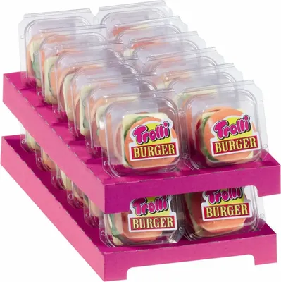 Produktbild von Trolli Mini Burger, Weiche Süßigkeiten, 50 g, Mehrfarbig, 333 kcal, 77 g, 58 g