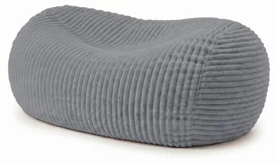 Image de Pouf long géant déhoussable en fourrure côtelée BANANAIR 160 cm gris foncé