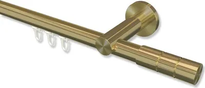 Produktbild von Interdeco Innenlaufstange, Gardinenstange mit Innenlauf Messing-Optik Modell Platon Elanto, 20 mm Ø 1-läufig, 160 cm
