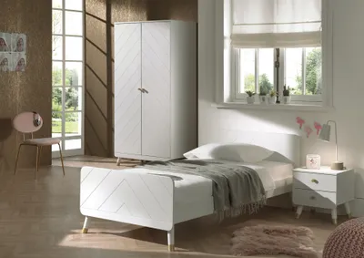 Image de Vipack BILLY Ensemble chambre de jeune 3 pcs. composé de : Lit 90 x 200 cm, chevet et armoire 2 portes.