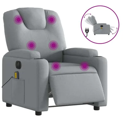 Immagine prodotto di vidaXL Sedia da massaggio elettrica in tessuto grigio chiaro