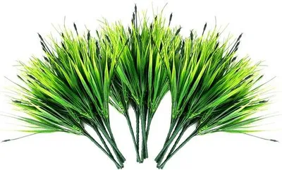 Obrázok produktu pre QWORK® 18 zväzkov umelého trávnika a umelých rastlín – dekorácia v zelenom prevedení, odolná voči UV žiareniu, pre interiér a exteriér kancelárie (30–40 cm)