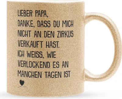 Produktbild von 22Feels Glitzertasse Gold Papa Geschenk Vatertag Vater Geburtstag Kaffeetasse Männer Weihnachten Haferl Geschenkidee Bürotasse