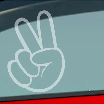 Produktbild von Auto Aufkleber Peace Shocker Zeichen Tuning 10x7 cm Milchglas Sticker Heckscheibenaufkleber