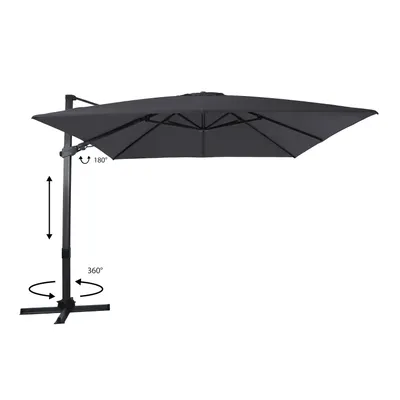 Produktbild von AXI Apollo Premium Ampelschirm Rechteakig 300x300 cm in Anthrazit / Grau | Sonnenschirm für Garten / Terrasse mit Aluminium Rahmen | Inkl. Kreuzfuß &