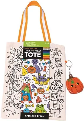 Image de Sac fourre-tout à colorier Crocodile Creek pour Halloween - Sac créatif pour « Trick or Treat »