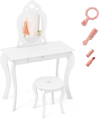 Immagine prodotto di Tavolino per bambini 2-in-1 con specchio e sgabello