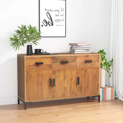 Produktbild von The Living Store Sideboard Braun 110x35x70 cm Massivholz Kiefer