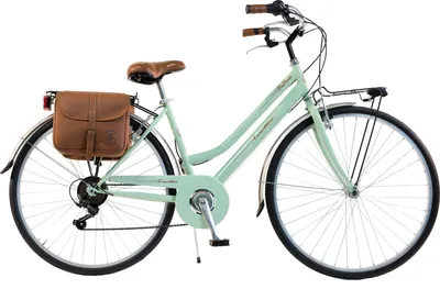 Immagine prodotto di Bicicletta da città Via Veneto by Canellini RETRÒ Acciaio Donna con Borse - Verde Chiaro