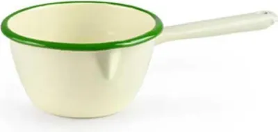 Obrázok produktu pre Smaltovaný hrniec so zeleným okrajom 12 cm