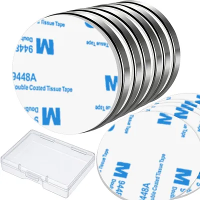Obrázek produktu pro Neodymové magnety - 30 x 3 mm - kulaté - samolepicí - 6 kusů
