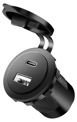 Immagine prodotto di LogiLink PA0330 Adattatore di ricarica integrato per auto doppio LogiLink, accoppiamento USB-A e USB-C