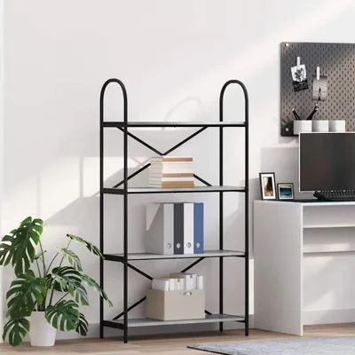 Image de Maison Exclusive - Étagère de bibliothèque, 4 niveaux, 80 x 30 x 146 cm, en panneaux de particules