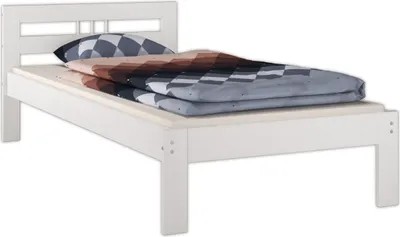 Produktbild von Einzelbett Futonbett 100x200 Kieferbett Massivholz weiß Bettgestell Zubehör wählbar V-60.64-10Wohne Zubehör