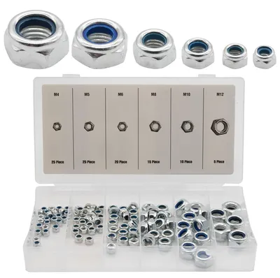 Produktbild von 100x Mutter Selbstsichernd Sechskantmutter Sicherungsmutter Stopmutter M4 - M12