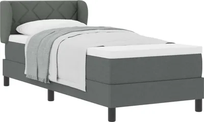 Obrázek produktu pro Postel s boxspringem s matrací Tmavě šedá 80 x 200 cm textil
