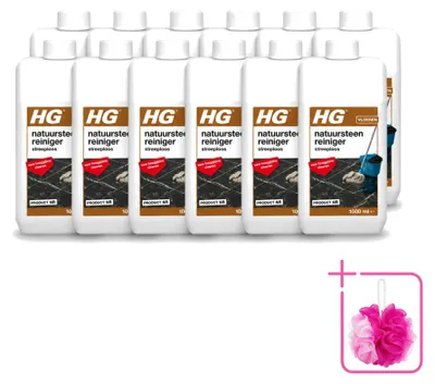 Produktbild von 12 x HG Natursteinreiniger streifenfrei für Hochglanzböden 1 l - Sparpackung - 12 Stücke