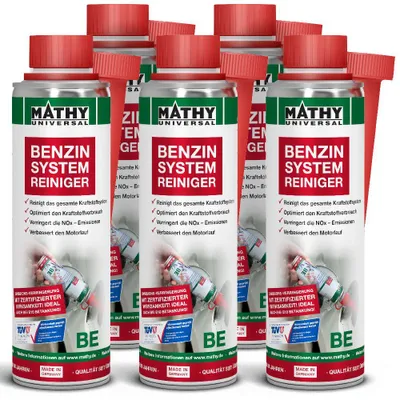 Produktbild von MATHY-BE Benzin-Systemreiniger 5 x 250 ml - Benzin Additiv für Ventile, Brennraum & Kraftstoffsystem