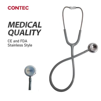 Image de CONTEC SC23 Stéthoscope double pavillon acier inoxydable Dual Head gris