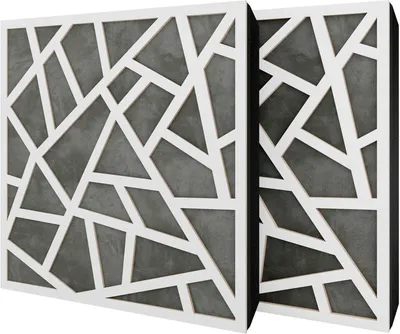 Produktbild von 2er-Pack – Akustikpaneel mit Samtstoff und Befestigungsset | 50x50x5cm | Schallabsorption-Diffusion-Reflexion-Schalldämmung | [SKYROSS -Weiß|Grau]