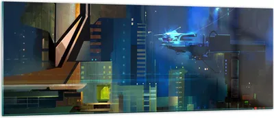 Produktbild von Bilder auf glas - Fantasie Stadt - 140x50cm - Glasbilder - Wandbilder - Kunstdruck - zum Aufhängen bereit - Wanddekoration aus Glas - Glas Bilder - Wandbild auf Glas - Einteilig - GAB140x50-3890