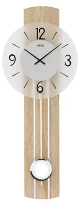 Imagen del producto de Reloj de pared con péndulo, mecanismo de cuarzo, 23x60x7 cm, modelo 7274