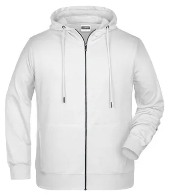 Produktbild von James and Nicholson - Hoodie mit durchgehendem Reißverschluss für Herren LT5897 (XXL) (Weiß)