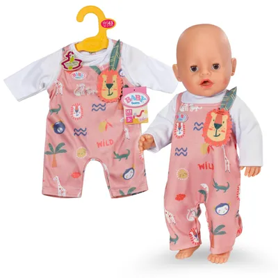 Produktbild von BABY born Dschungel Strampler mit Tiermotiven und Detail an der Schulter für 43cm Puppen