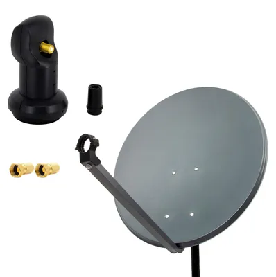 Produktbild von PremiumX SAT Anlage 80cm Satellitenschüssel Single LNB 2x F-Stecker