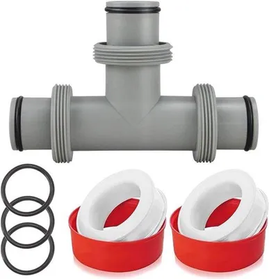 Productafbeelding van T-stuk 38 mm voor zwembad - 3-weg ventiel en slangconnector voor Ø 38 mm slang