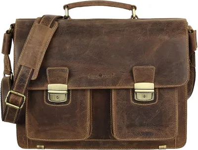 Imagen del producto de Silecomplaza, maletín vintage de cuero, 40 cm