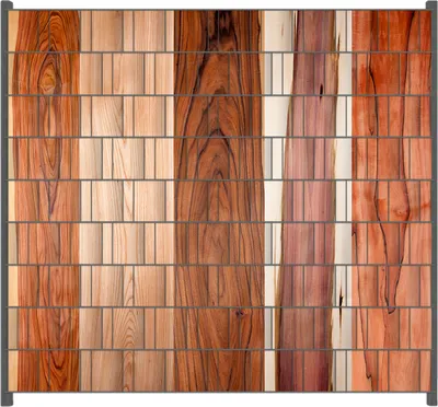 Produktbild von Wallario Zaunsichtschutz mit Motiv Holzmuster - Oberfläche mit Holzmaserung VIII für Ein- und Doppelstabmatten Zäune in der Größe 200 x 180 cm