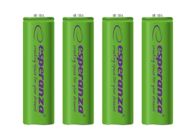Produktbild von Esperanza EZA104G, Wiederaufladbarer Akku, AA, Nickel-Metallhydrid (NiMH), 1,2 V, 4 Stück(e), 2000 mAh