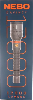 Produktbild von NEBO DAVINCI 12000, Taschenlampe, Grau, Aluminium, Gummi, Tasten, Ladend, Leistung, 1 m