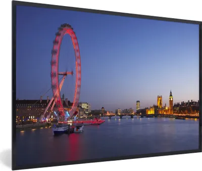 Produktbild von MuchoWow® MuchoWow® Gerahmtes Poster Ein beeindruckendes rotes London Eye 60x40 cm - Poster mit zchwarzem Bilderrahmen - Printing - Wanddeko Schlafzimmer