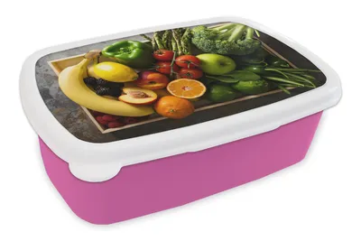 Obrázok produktu pre MuchoWow® Obedník Brotzeit Box na obed 11x17x6cm Debna - Ovocie - Dúha Detský obedový box