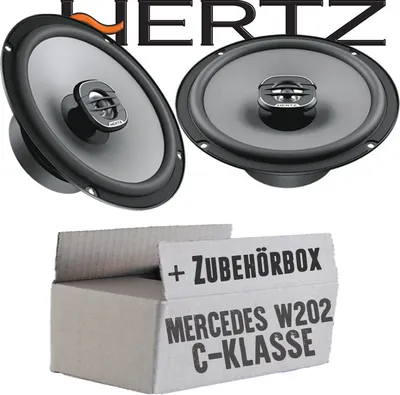 Produktbild von lasse W202 Front - Lautsprecher Boxen Hertz X 165 - 16,5cm Koax Auto Einbauzubehör - Einbauset passend für Mercedes C-Klasse JUST SOUND best choice for caraudio