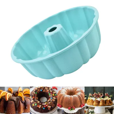 Image de Moule en silicone pour gugelhupf, diamètre 25 cm, couleur bleue