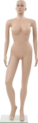 Produktbild von vidaXL Schaufensterpuppe Dame mit Glassockel Beige 180 cm